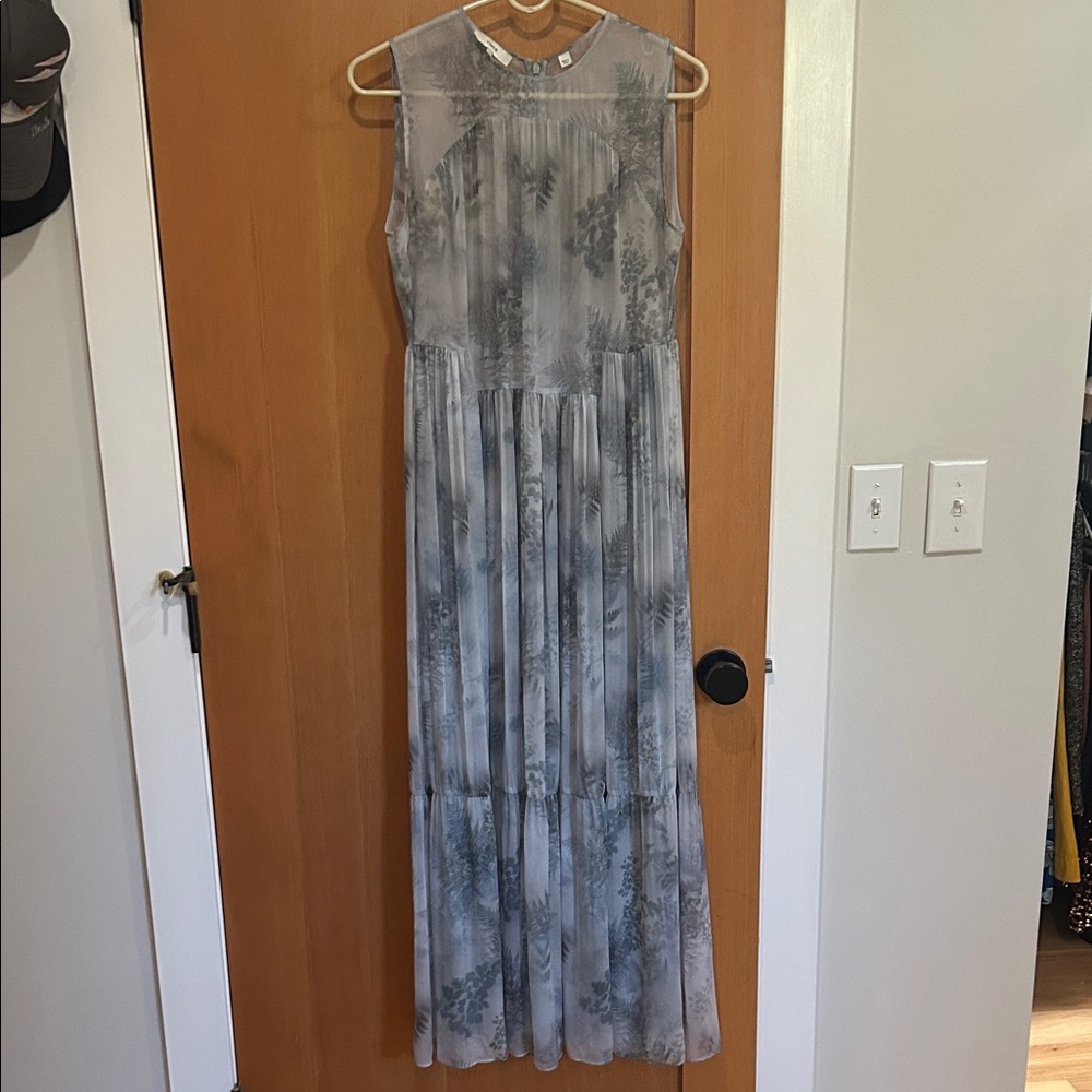 Vince Fern Shirred Silk Dress